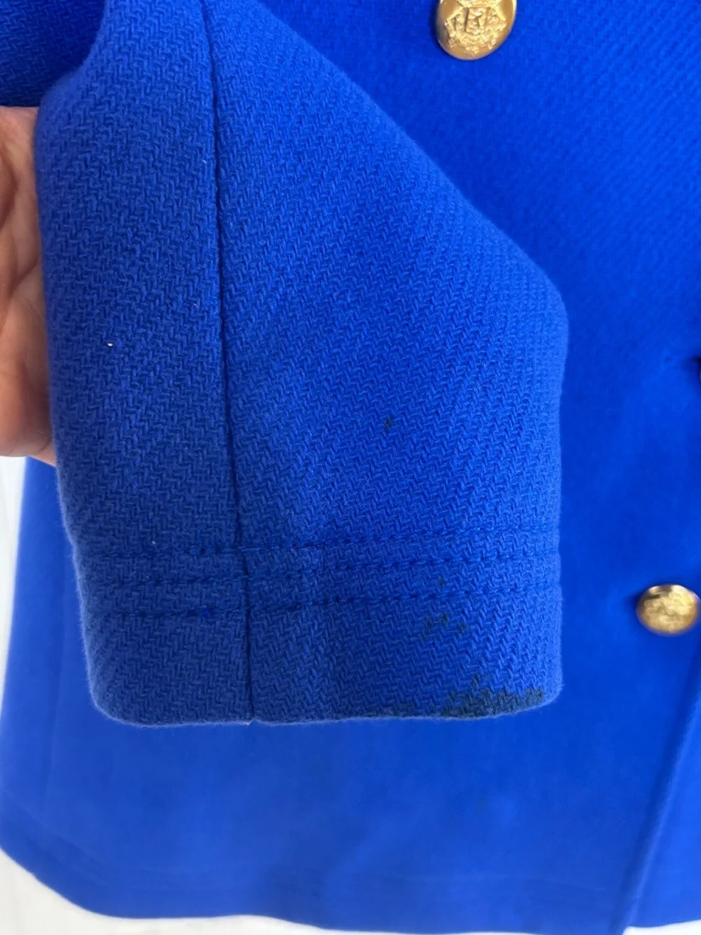 J.Crew Blue Wool Peacoat Gold Buttons Double Breasted Classic - Picture 9 of 13